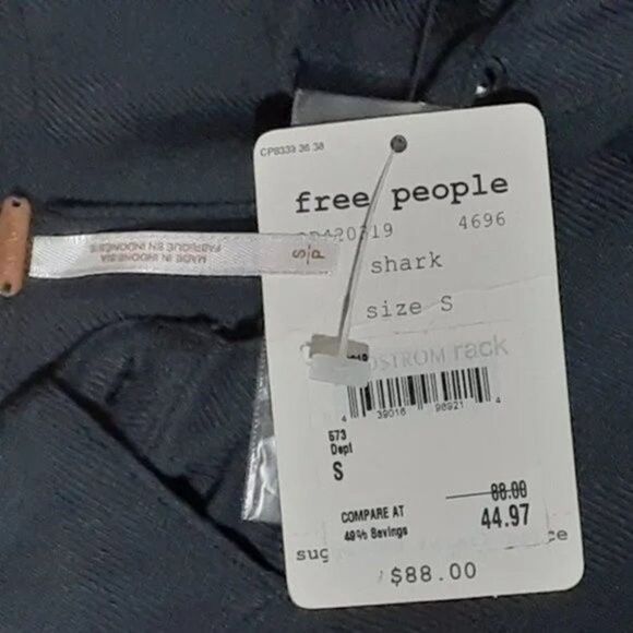 Free People True Affection Blouse Gray Long Sleeves Over Size High Low Sz Small - Picture 6 of 8